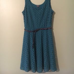 Cute Fit n Flare Blue Dress